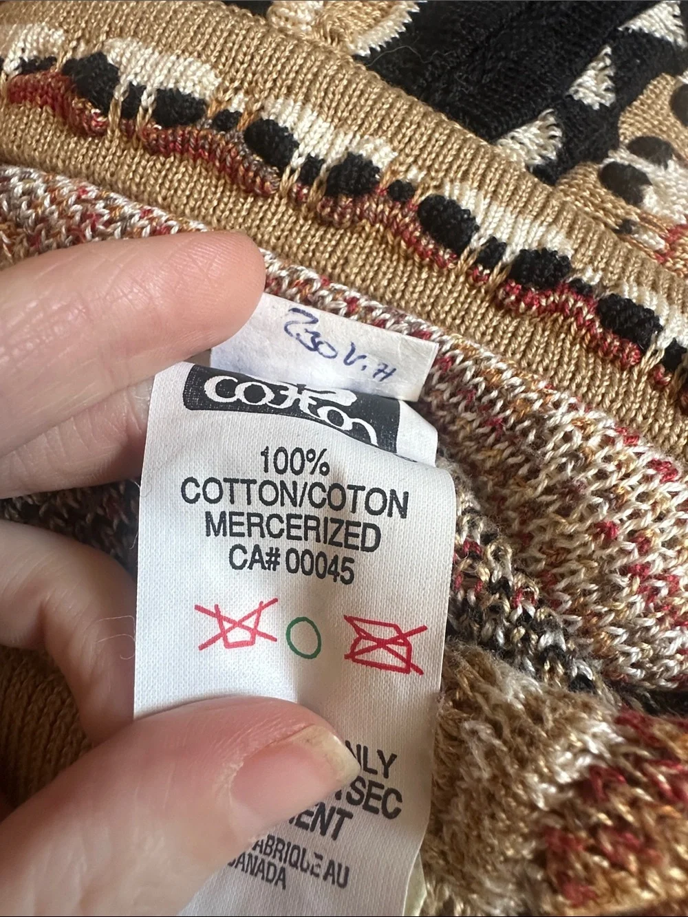 Vintage 80s Tundra Canada Cotton Textural Coogi Look Grandpa Sweater XL